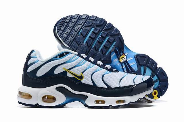 Nike Air Max Plus Tn Men's Running Shoes White Navy-08 - Click Image to Close